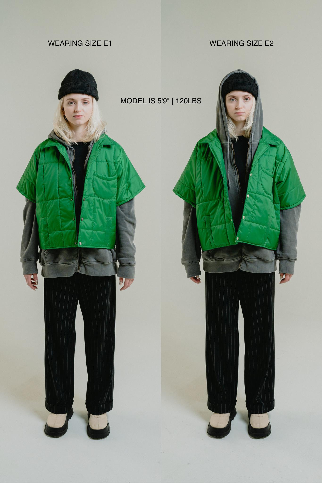 PEEK-A-BOO SHORT SLEEVE PUFFER JACKET